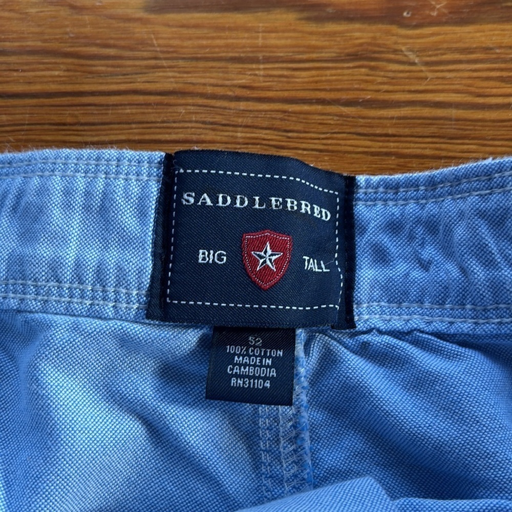 Saddlebred Men's Light Blue Shorts 100% Cotton Size Big/Tall 52 - Picture 2 of 10
